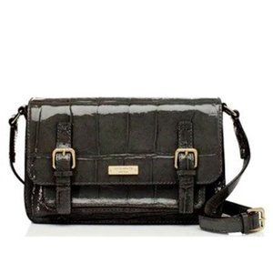NWT Kate Spade Knightsbridge Patent Crossbody in Graphite Croc Patent Leather